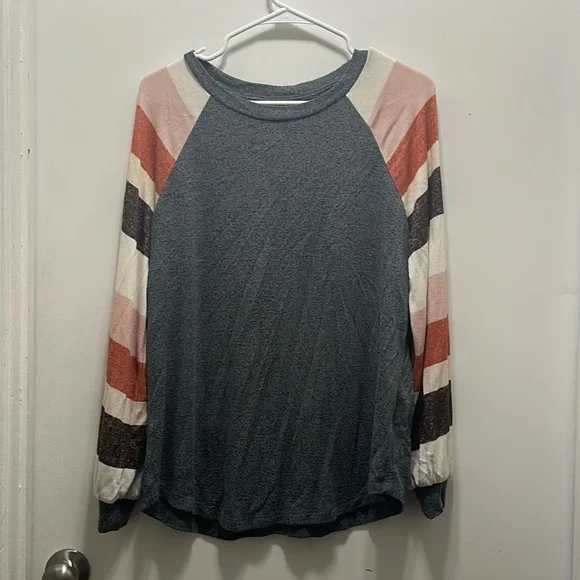 Maurices Long Sleeve Striped Shirt Size L - Picture 1 of 6